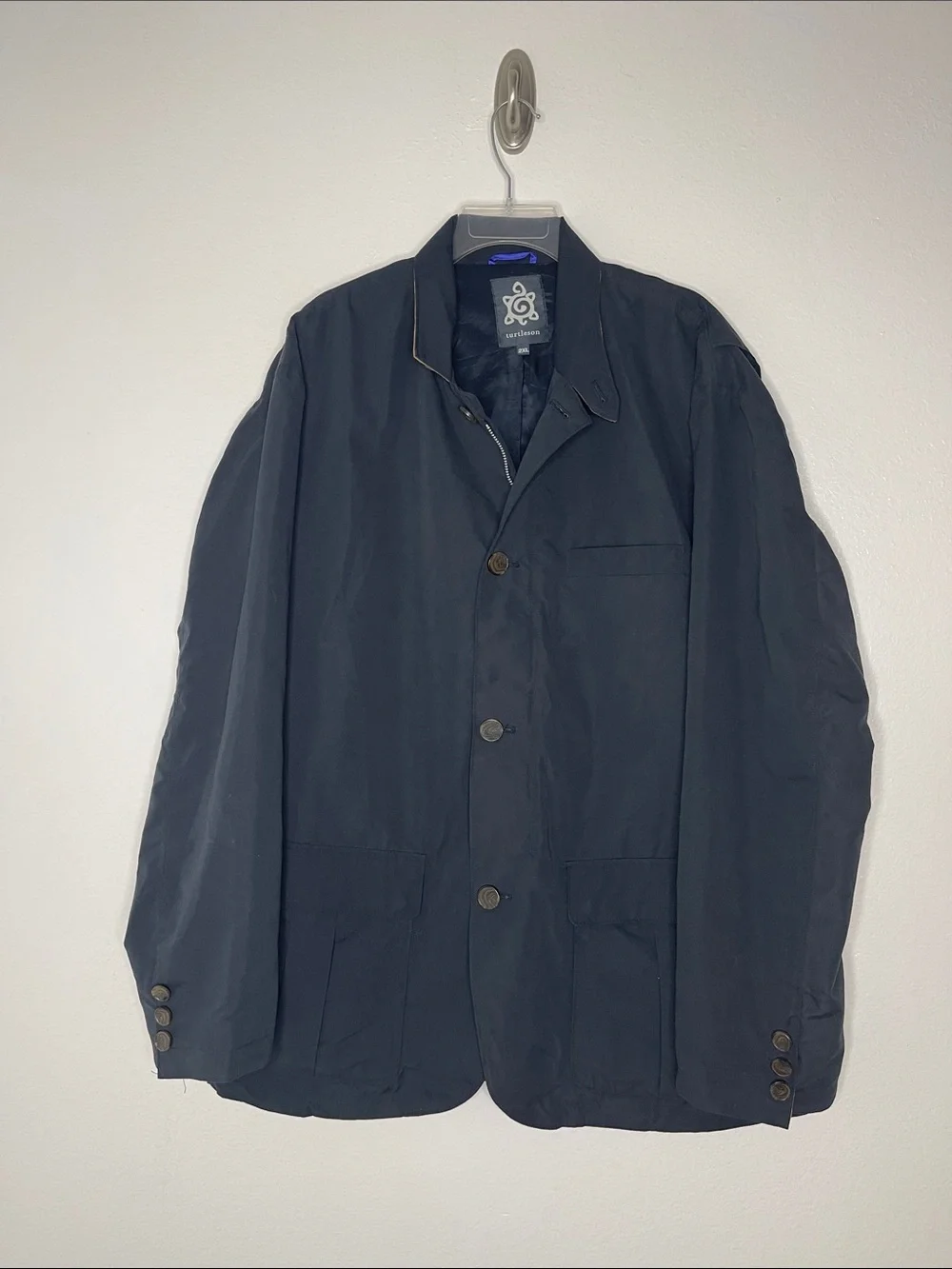 Turtleson Black Zip & Button Closure Golf Utility Pockets Jacket Men's Size 2XL